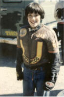 Greg Pearson wearing Jay's 'Underdog' leathers